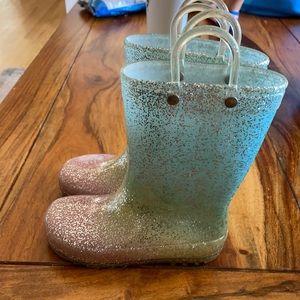 Glitter rain boots